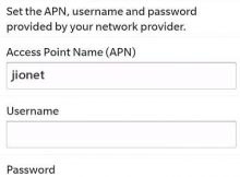 Jio APN Settings for Blackberry 10