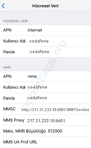 Vodafone 4G Internet Ayarları iPhone