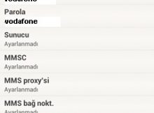 Vodafone Internet ayarları Android