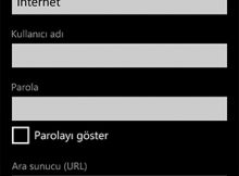 Türk Telekom Internet ayarları Windows Phone