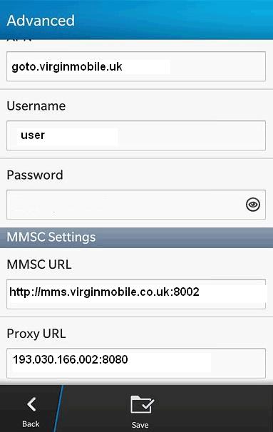 Virgin UK mms Settings for Blackberry