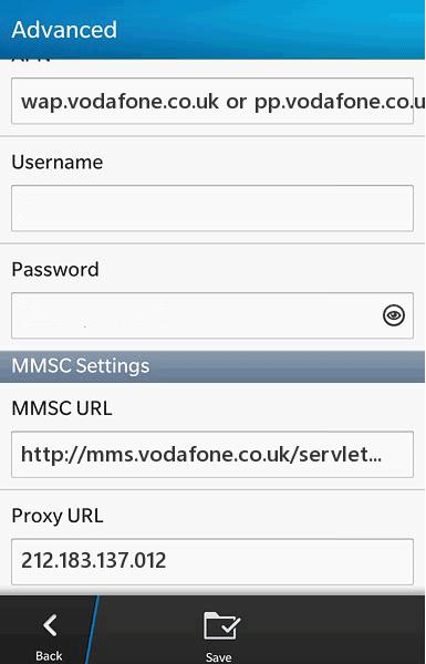 Vodafone UK APN for (Pay As You Go ) Blackberry