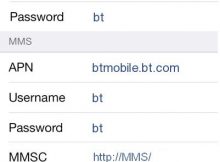 BT Mobile 4G APN Settings for iPhone iPad