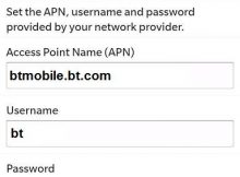 BT Mobile APN Settings for Blackberry