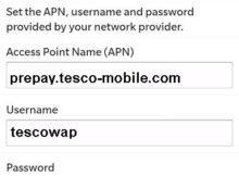 Tesco Mobile Blackberry APN Settings