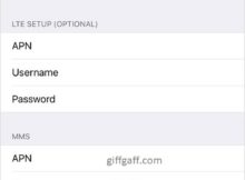 Giffgaff APN Settings for iPhone