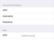 Talk Home Mobile APN Settings