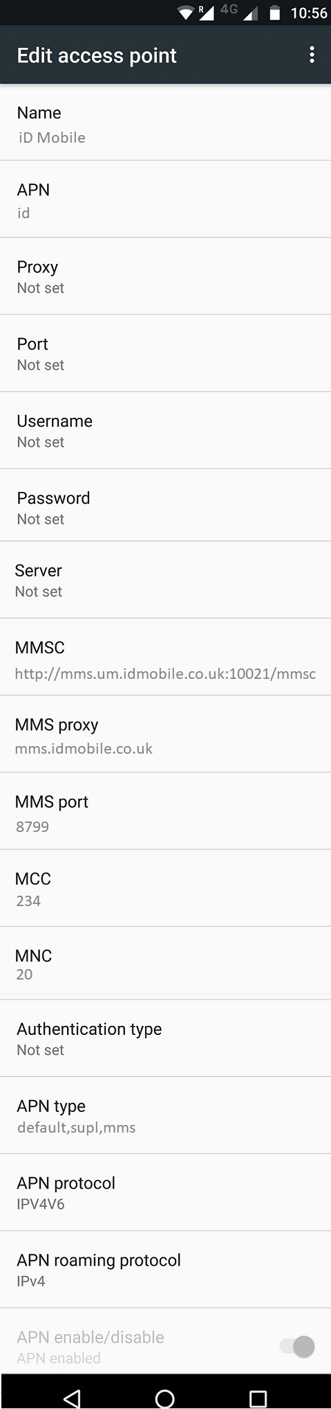 iD Mobile APN Settings Android