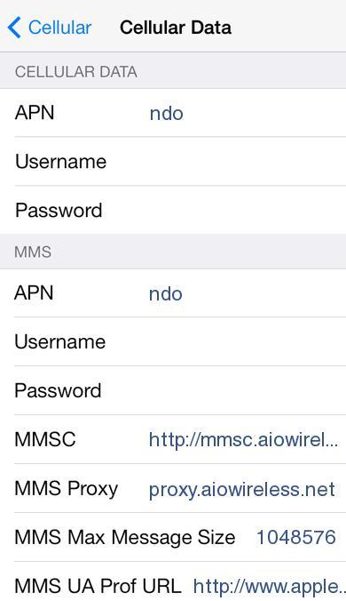 Cricket Wireless APN settings for iPhone 6 5 4 4S/ iPad Mini