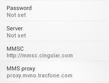 Tracfone Internet and mms Settings For Android