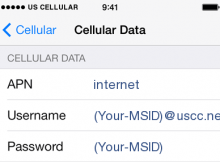 US Cellular 4G APN Settings for iPhone