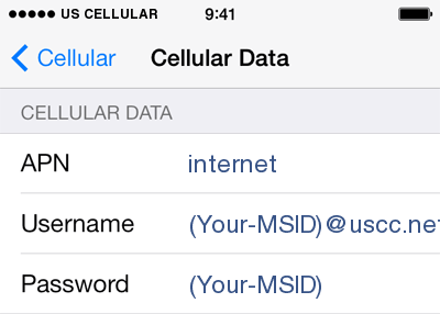 US Cellular 4G APN Settings for iPhone