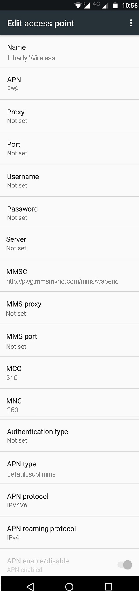 Liberty Wireless APN Settings