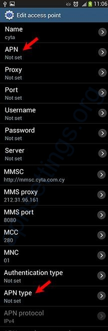 CYTA Cyprus APN Settings for Android