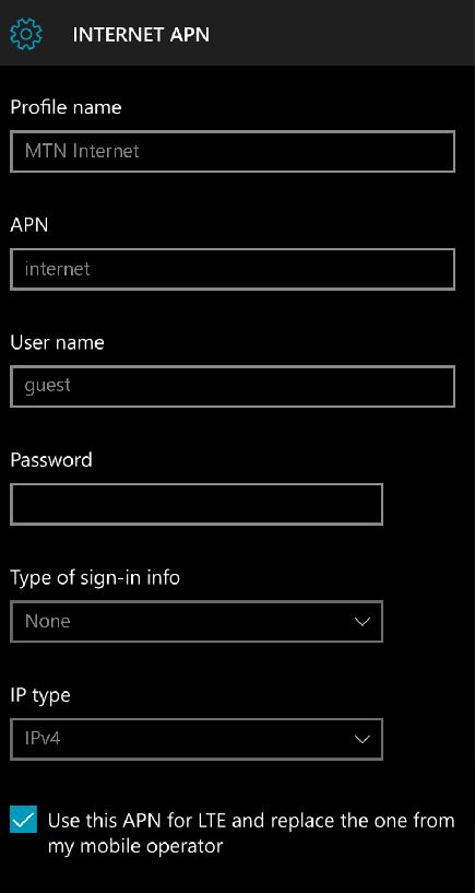 MTN South Africa APN Settings For Windows Phone 2025 5G 4G APN Settings