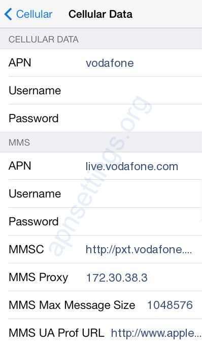 Vodafone NZ APN Settings for iPhone