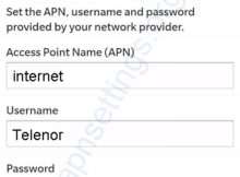 Telenor APN Settings for Blackberry