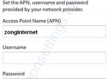 Zong Internet Settings for Blackberry 10