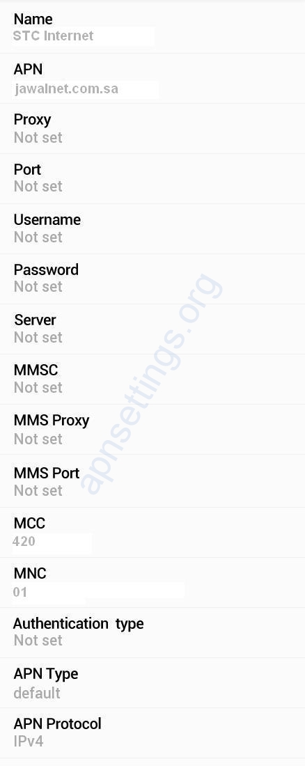 STC 4G APN Settings for Android Sony Huawei