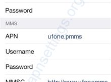 Ufone 4G Internet settings for iPhone