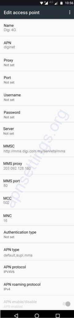 Digi 4G Internet Settings For Android 2022 4G 5G APN Settings