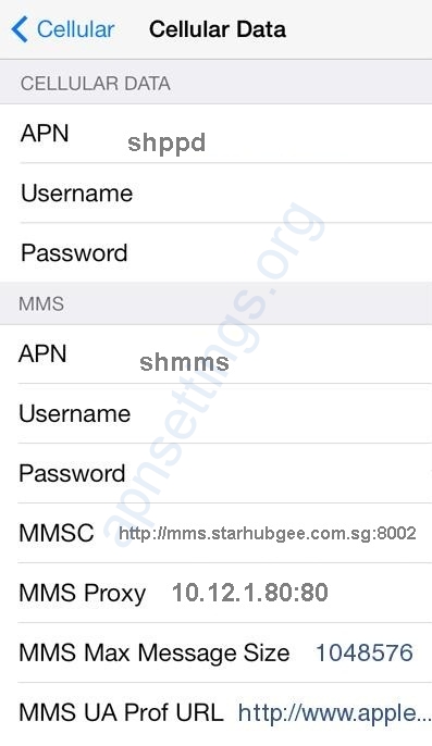 StarHub APN Settings for iPhone