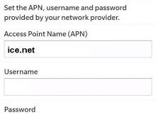 Ice.net Internett oppsett på Blackberry