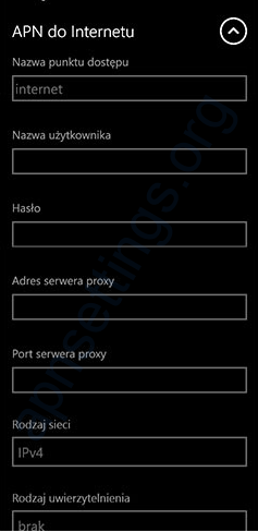 Konfiguracja internetu, MMS T-Mobile dla Lumia Windows Phone