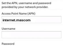 Mascom Internet Settings for Blackberry