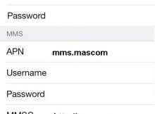 Mascom Internet Settings for iPhone