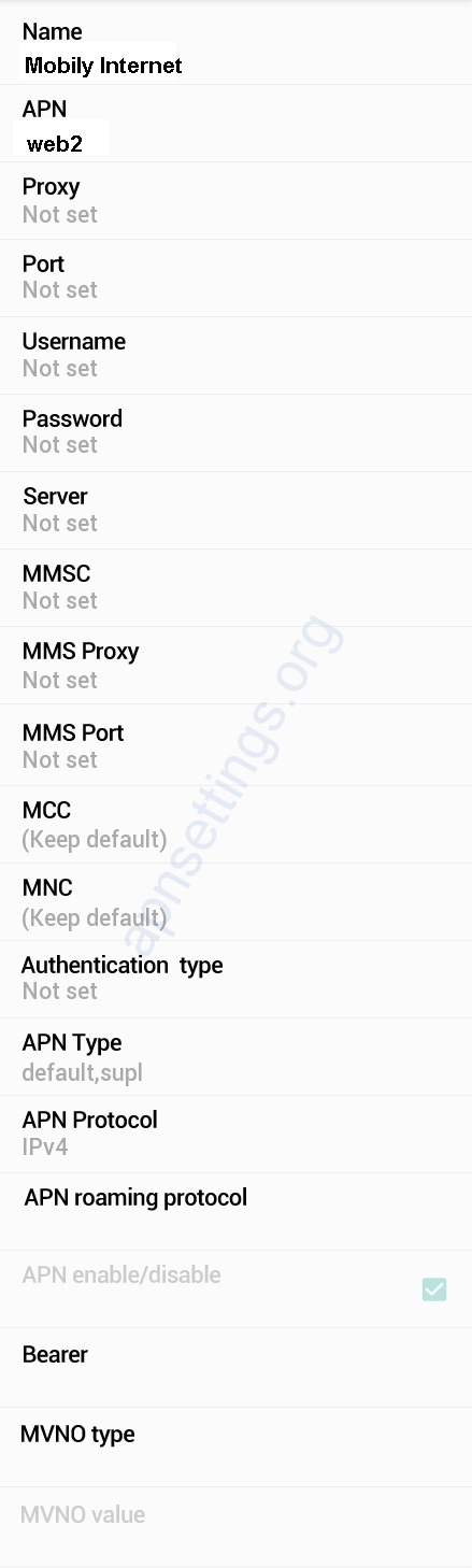 Mobily 4G APN Settings for Android prepaid