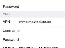Movicel APN Settings for iPhone Angola