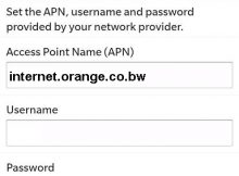 Orange Botswana Blackberry Internet Settings