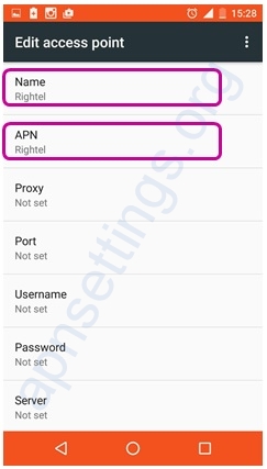 RighTel Ir APN Settings for Android