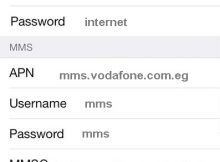 Vodafone Egypt APN Settings for iPad iPhone