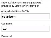 Safaricom Blackberry Internet Settings