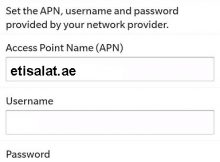 Etisalat UAE APN Settings for Blackberry