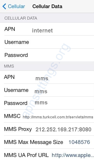 Turkcell 4G Internet Settings iphone