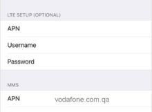 Vodafone Qatar Internet Settings for iPhone